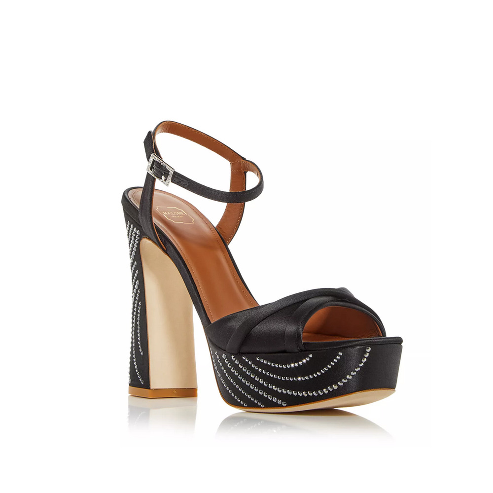 Malone Souliers Keaton Platform High Heel Sandals Black Size 37.5EU/7.5US 240307